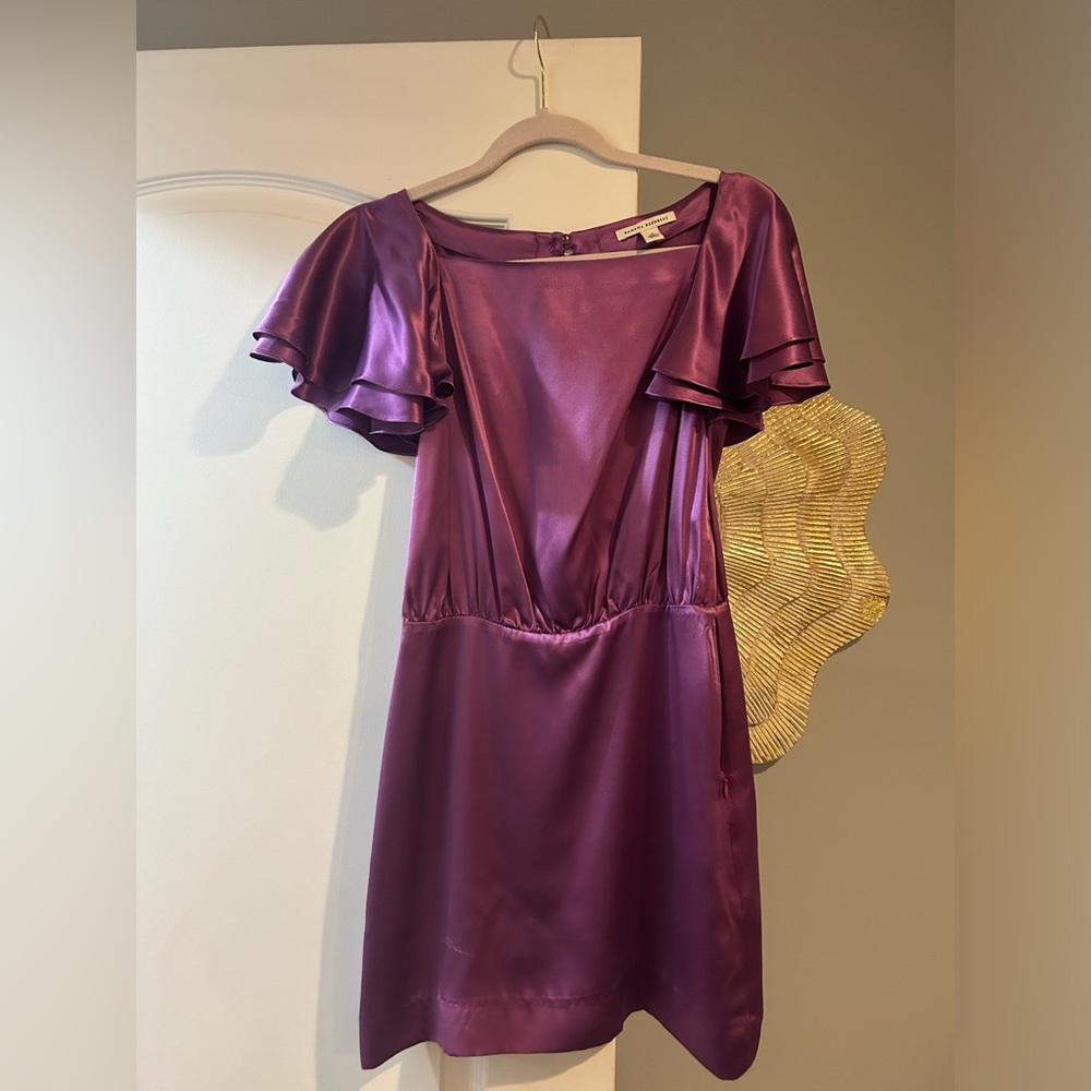 Banana Republic purple dress.  Worn once.  Size 0.